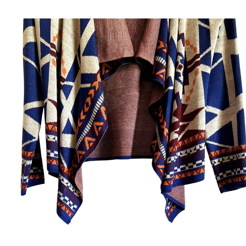 Flying Tomato Southwest Aztec Print Women's Medium Open Front Cardigan Cozy - Picture 3 of 6